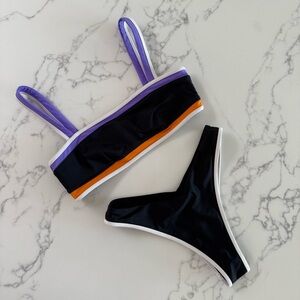 Rip Curl x Victoria Vergara Bikini SET - Black / Purple - Size XS